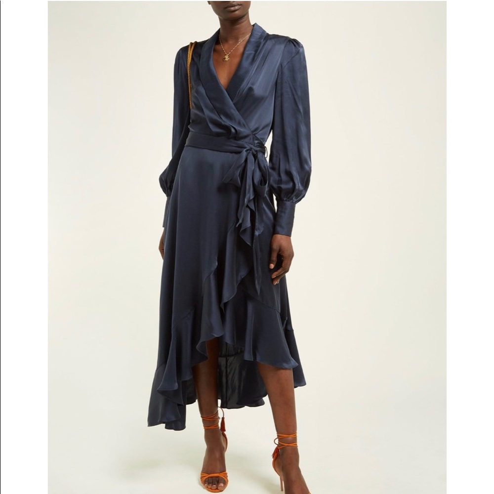 Zimmermann Silk Wrap Midi Dress